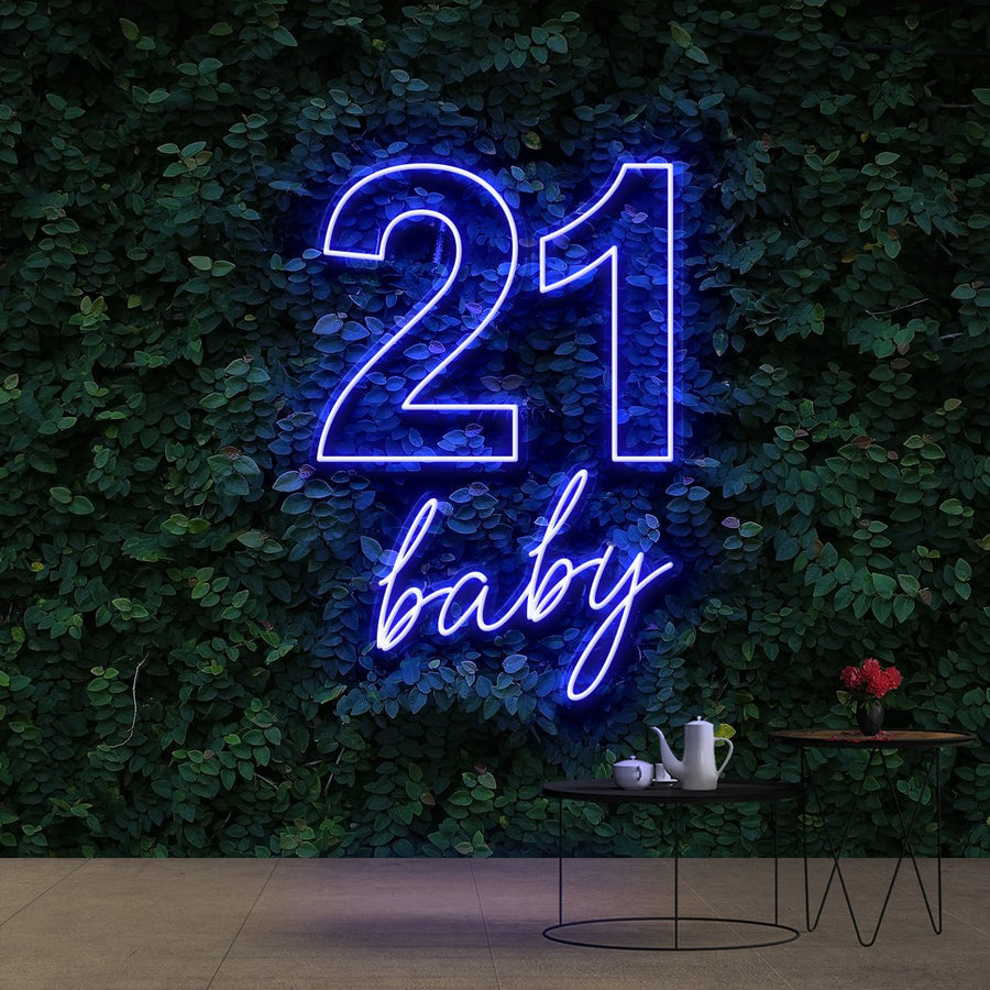 "21 BABY BIRTHDAY" NEON SIGN