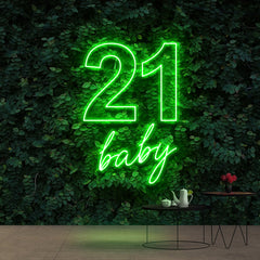 "21 BABY BIRTHDAY" NEON SIGN