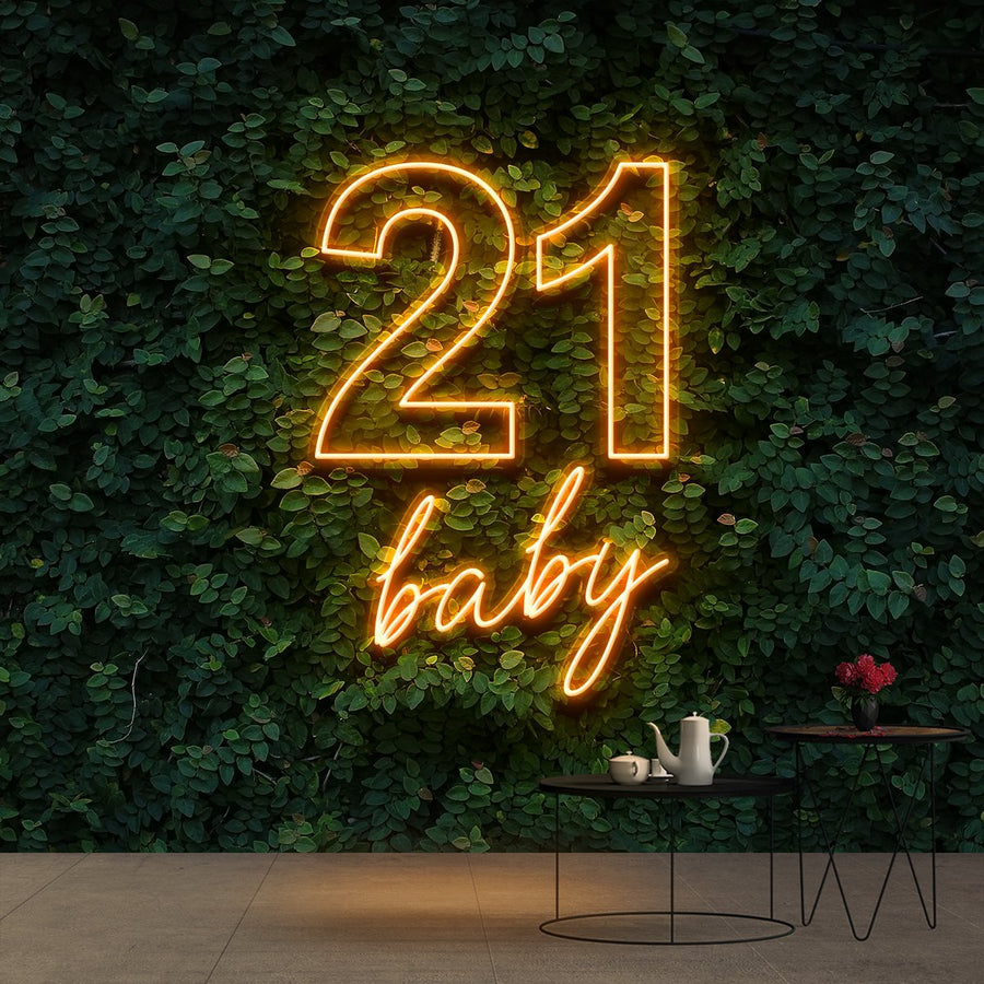 "21 BABY BIRTHDAY" NEON SIGN