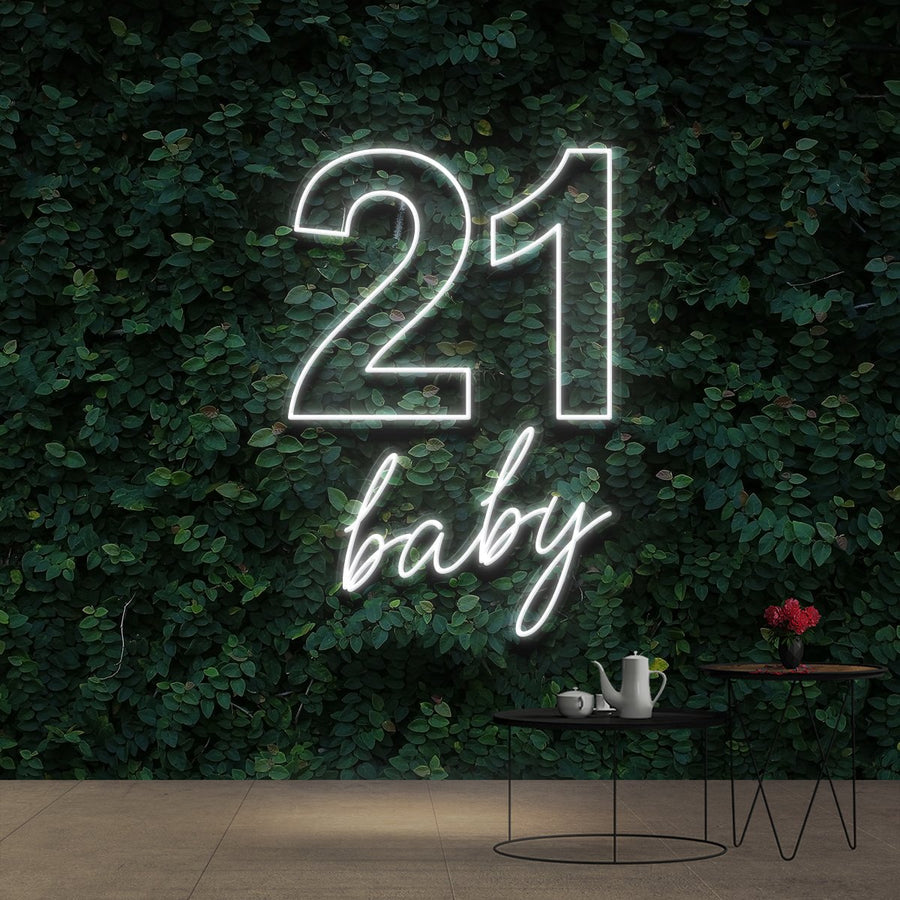 "21 BABY BIRTHDAY" NEON SIGN