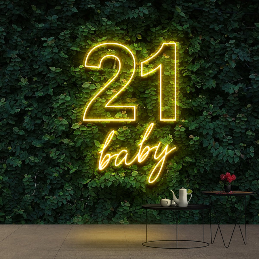 "21 BABY BIRTHDAY" NEON SIGN