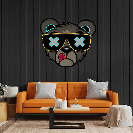 Cool Bear UV Print Neon Sign