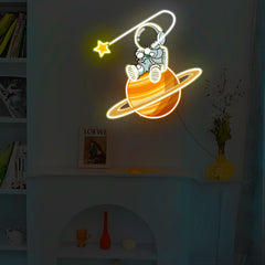 Astronaut in Space UV Neon Sign