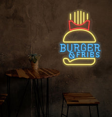 Burgers & Fries Neon Sign