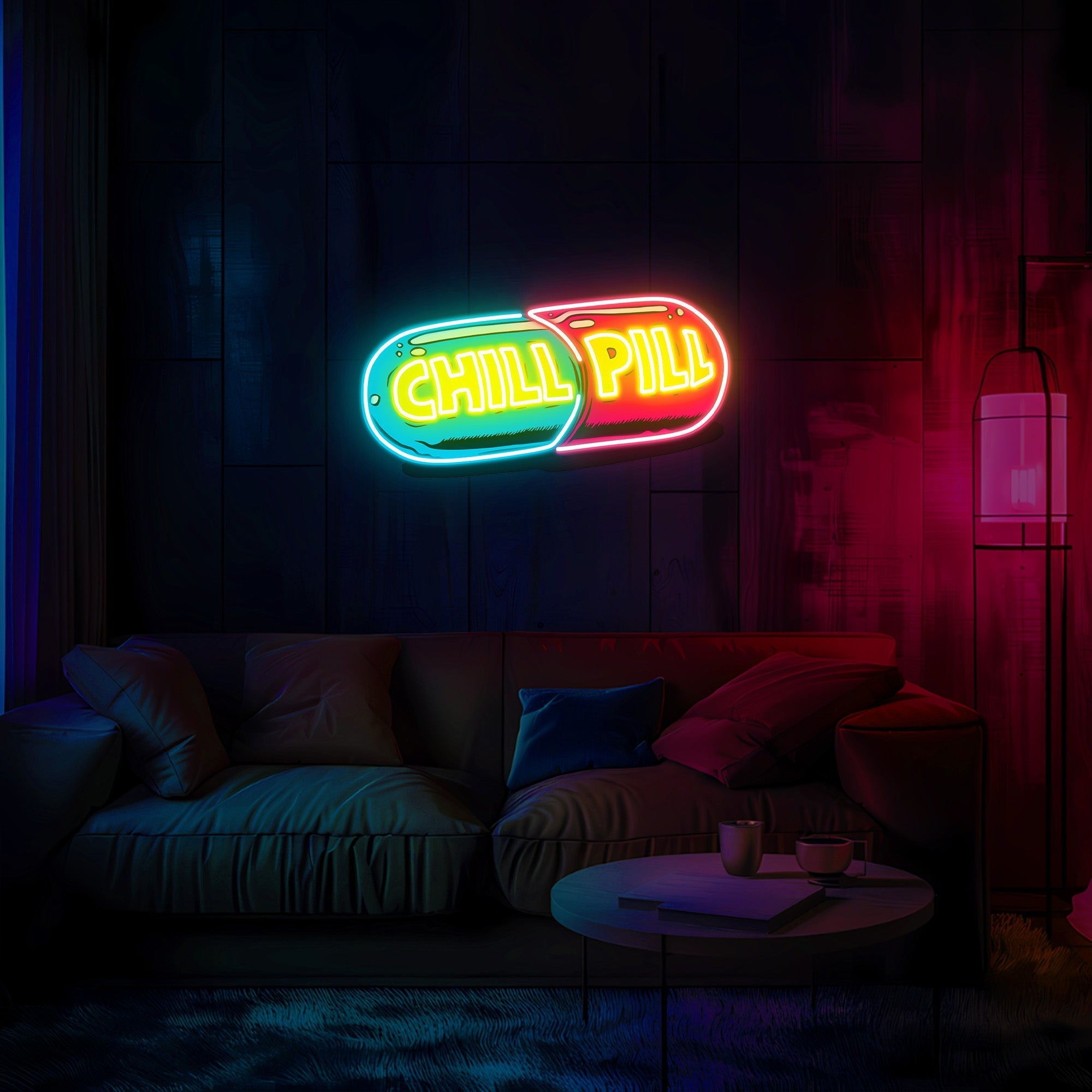 Chill Pill UV Neon Sign