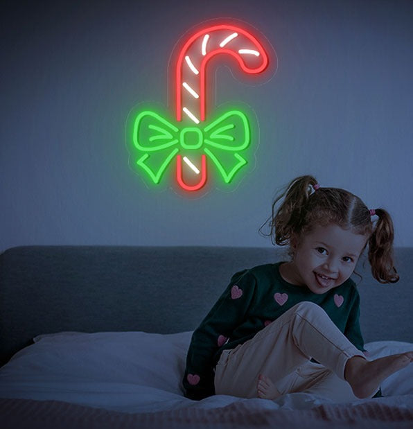 Christmas Candy Cane Neon Sign