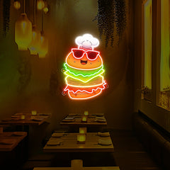 Happy Burger UV Neon Sign