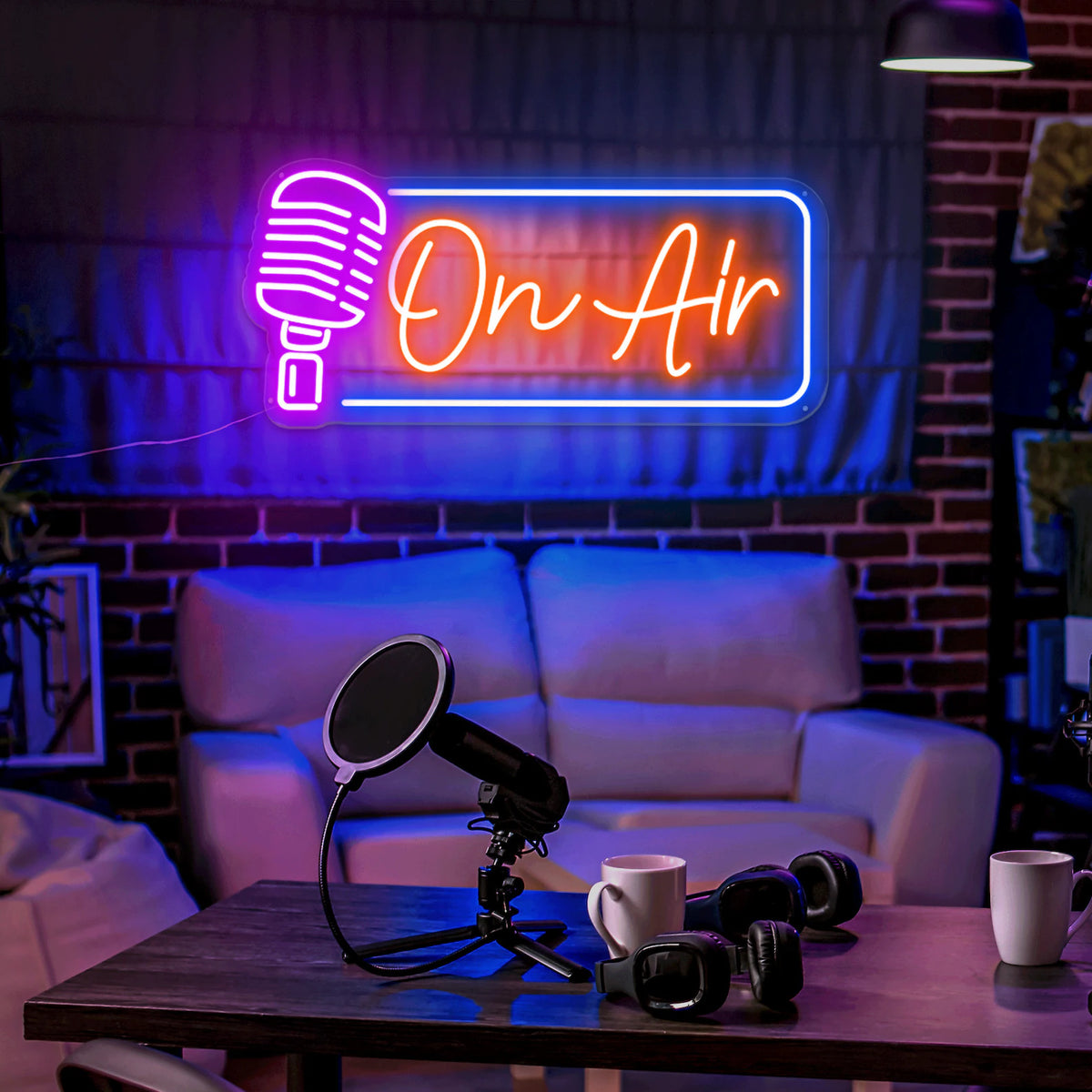 "On Air" Vintage Microphone Neon Sign