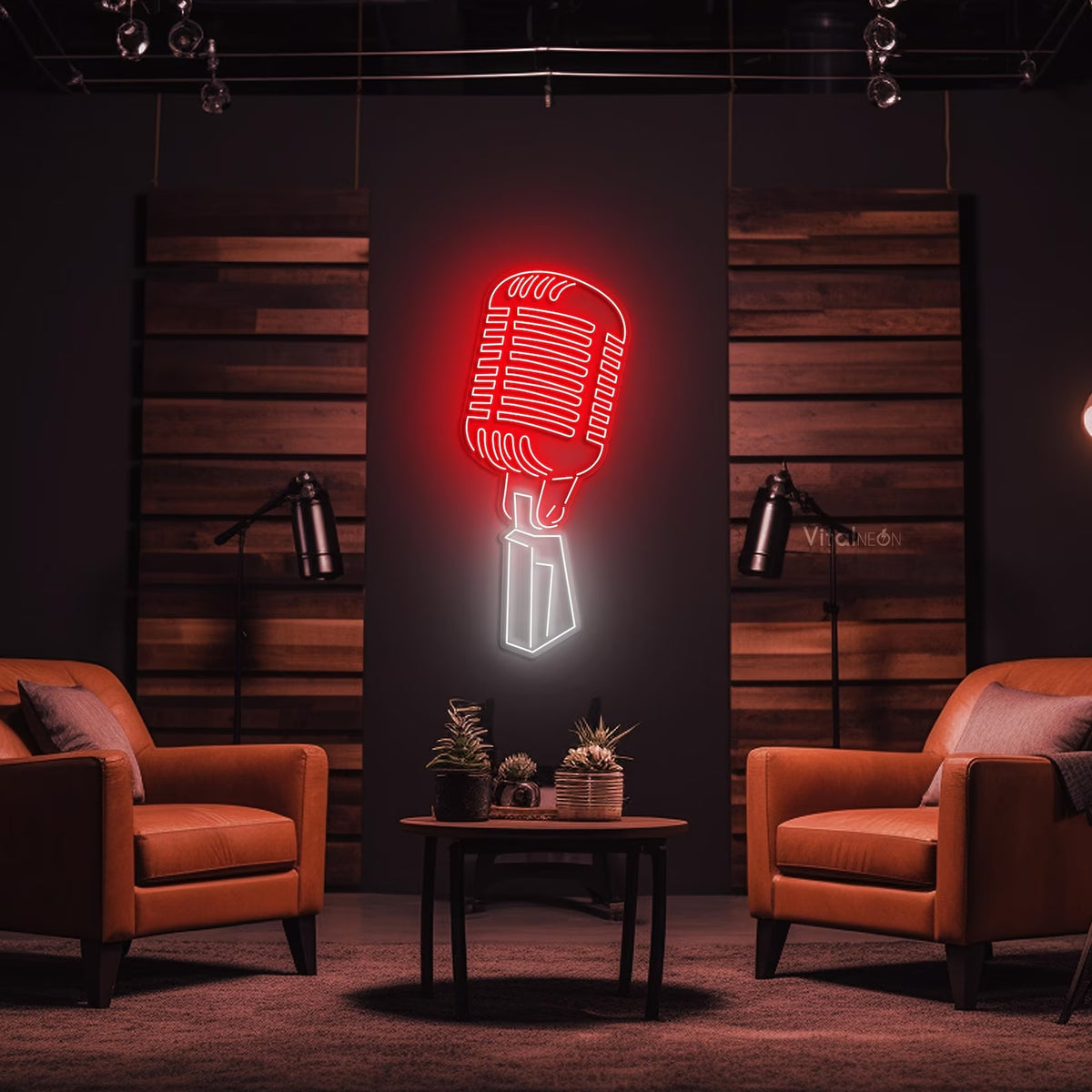 Retro Microphone Neon Sign