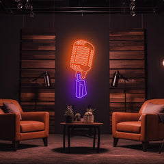 Retro Microphone Neon Sign