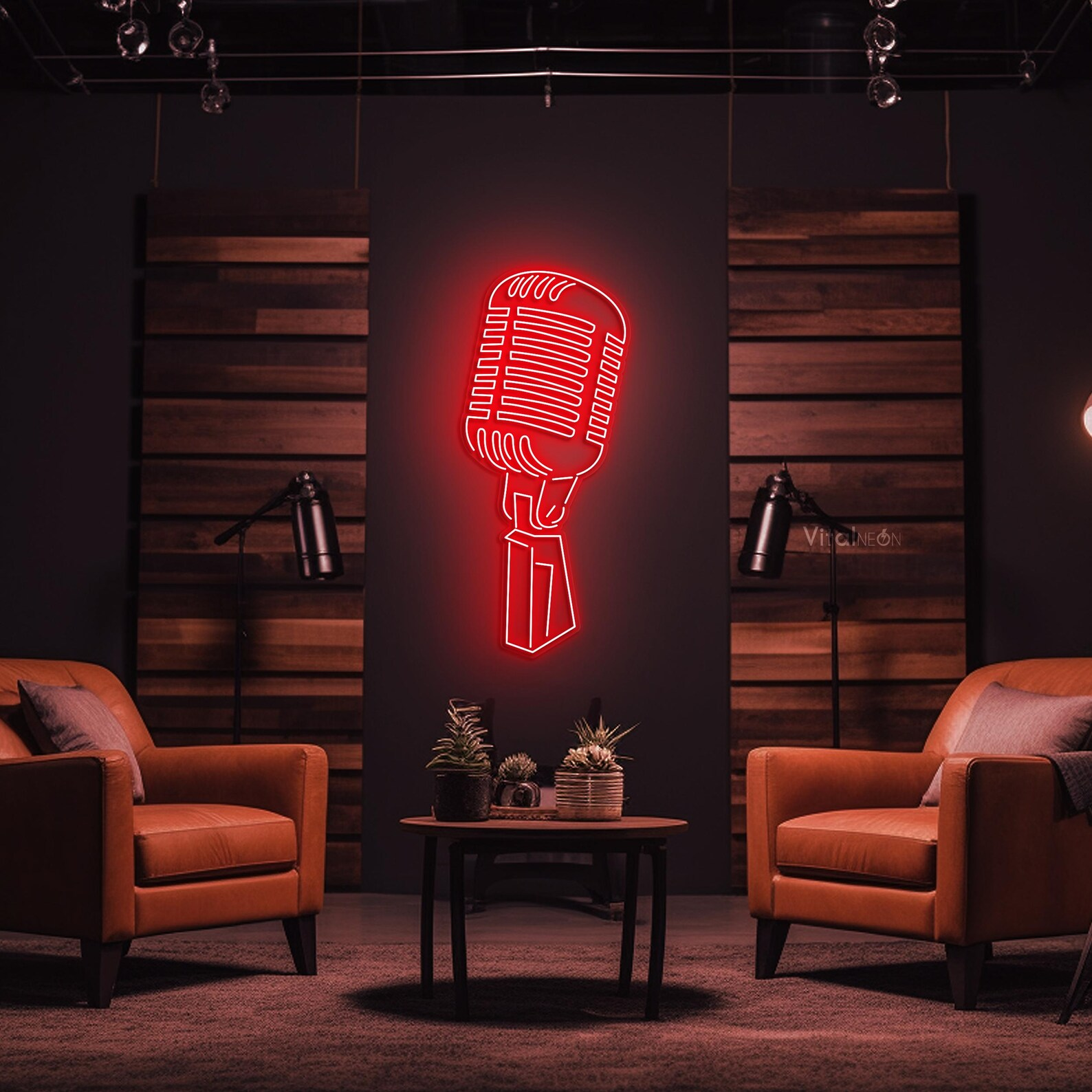 Retro Microphone Neon Sign