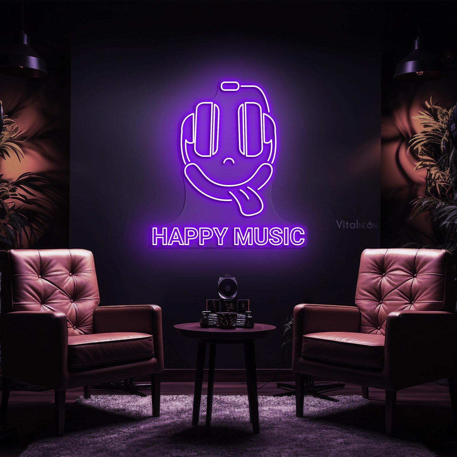 Happy Music Neon Sign