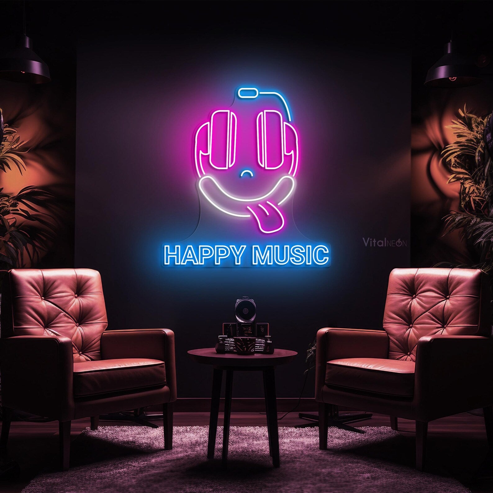 Happy Music Neon Sign